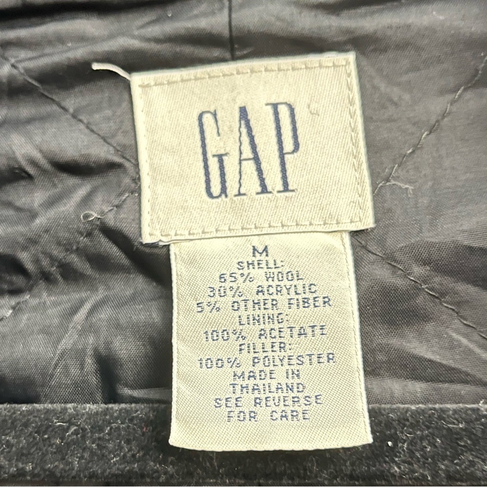 GAP Wool Blend Plaid Peacoat- Size: M - Picture 3 of 5